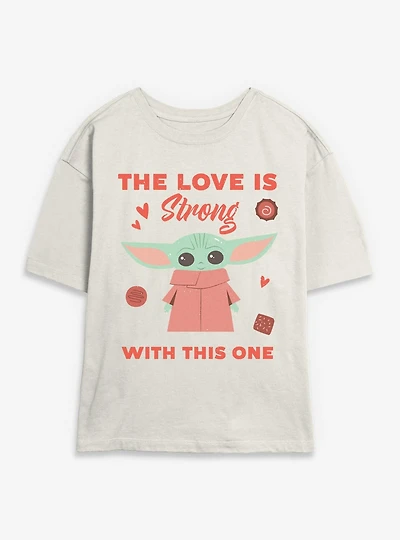 Star Wars The Mandalorian Love Is Strong Womens Skimmer T-Shirt