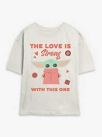 Star Wars The Mandalorian Love Is Strong Womens Skimmer T-Shirt