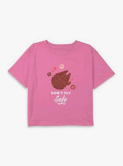Star Wars Don't Fly Solo Youth Girls Boxy Crop T-Shirt