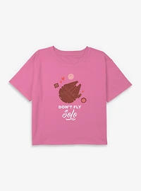 Star Wars Don't Fly Solo Youth Girls Boxy Crop T-Shirt