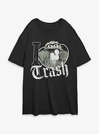 Sesame Street Love Trash Womens Oversized T-Shirt