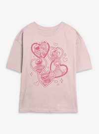 Sesame Street Valentine Hearts Womens Skimmer T-Shirt