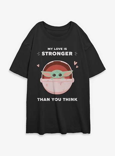 Star Wars The Mandalorian My Love Is Stronger Womens Oversized T-Shirt