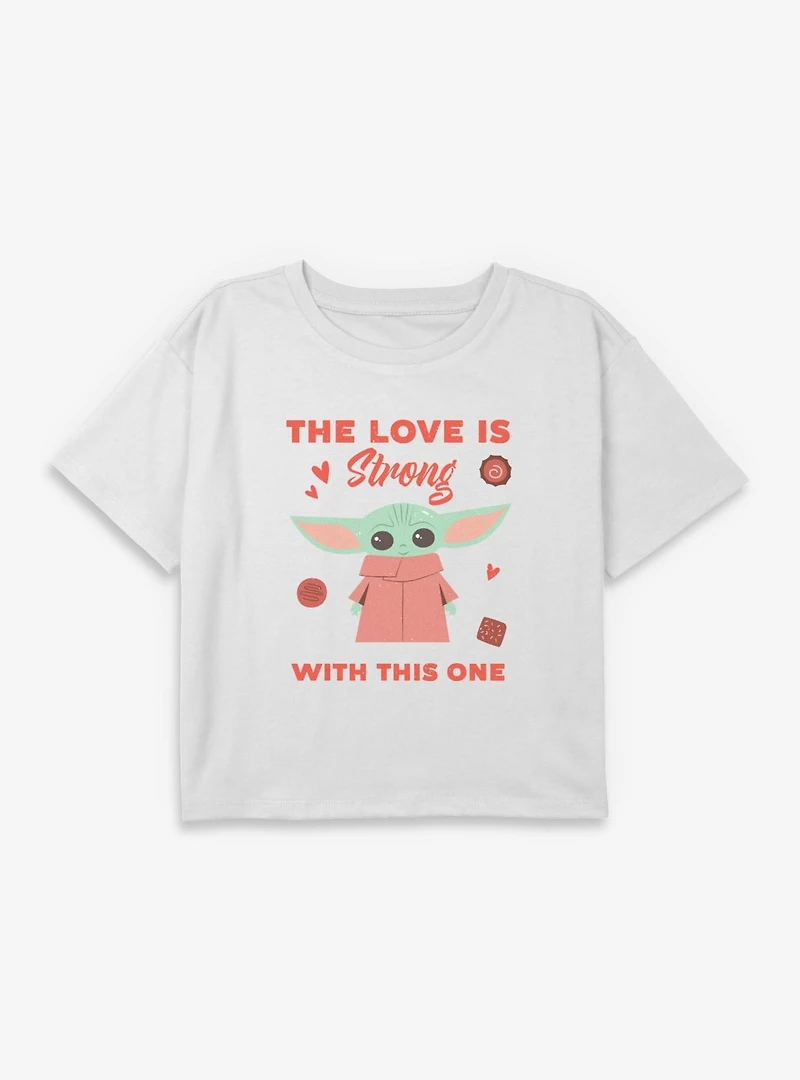 Star Wars The Mandalorian Love Is Strong Youth Girls Boxy Crop T-Shirt
