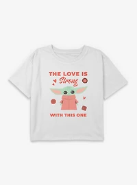 Star Wars The Mandalorian Love Is Strong Youth Girls Boxy Crop T-Shirt