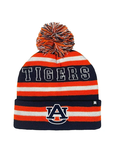 Auburn University Block Stripes Knit Pom Beanie