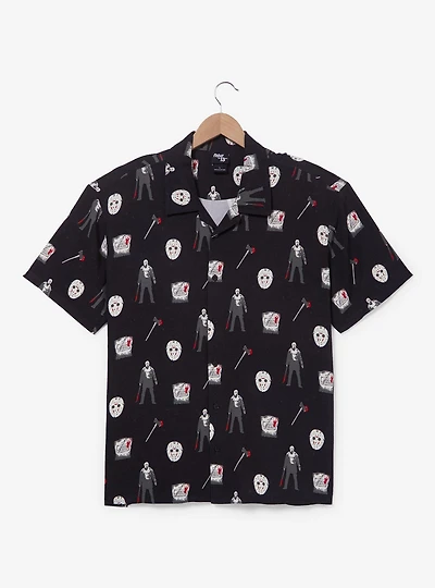 Friday the 13th Allover Print Woven Button-Up — BoxLunch Exclusive