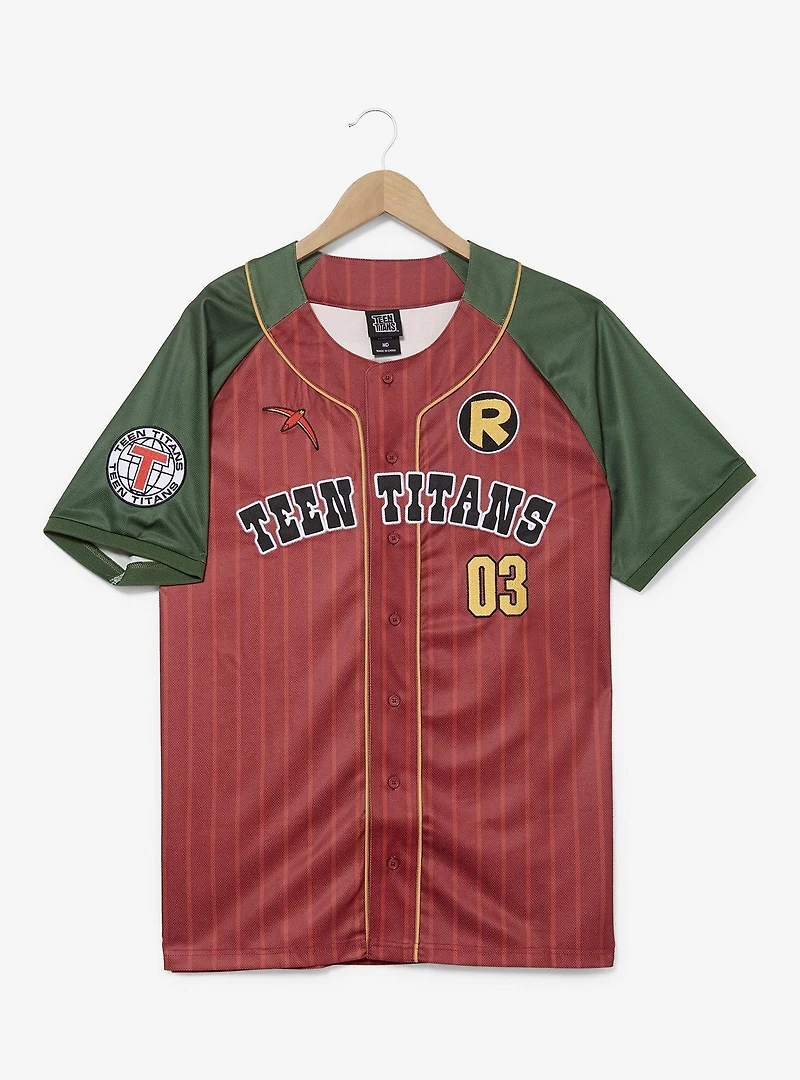 DC Comics Teen Titans Robin Striped Baseball Jersey - BoxLunch Exclusive