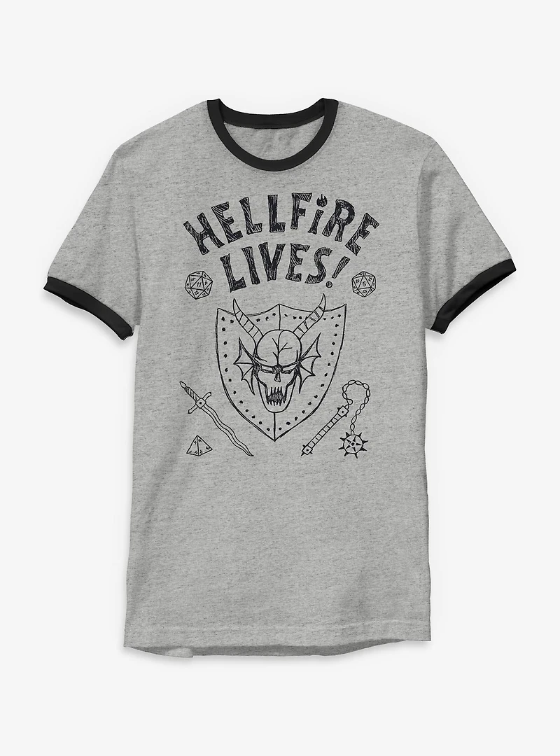 Stranger Things Hellfire Lives Ringer T-Shirt