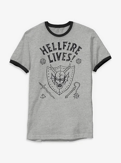 Stranger Things Hellfire Lives Ringer T-Shirt