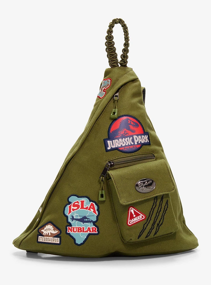 Jurassic Park Patches Triangle Sling Crossbody Bag - BoxLunch Exclusive