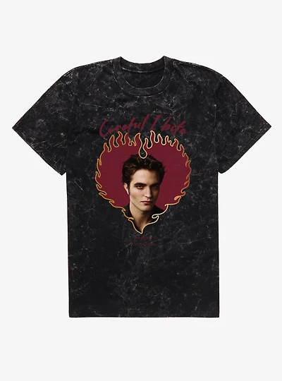 Twilight Edward Heart Careful I Bite Mineral Wash T-Shirt