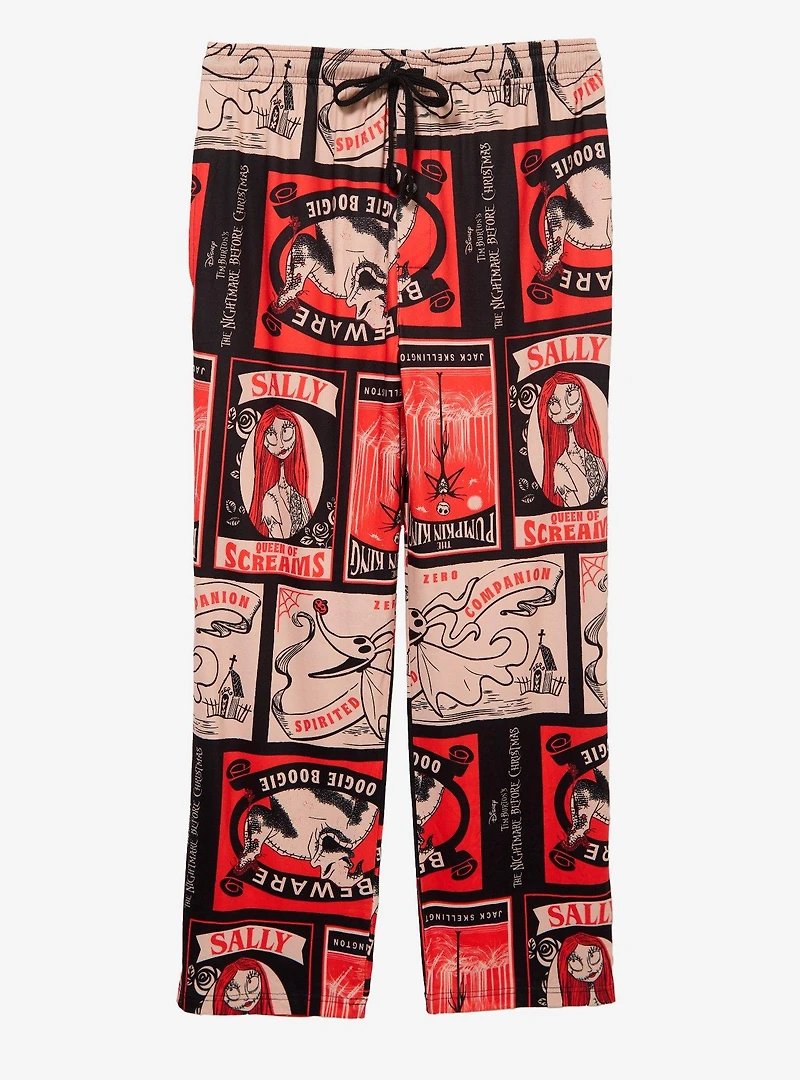 Disney The Nightmare Before Christmas Character Postcards Allover Print Sleep Pants - BoxLunch Exclusive