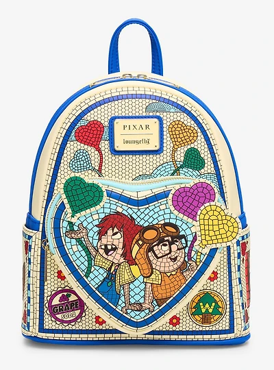 Loungefly Disney Pixar Up Carl & Ellie Mosaic Mini Backpack - BoxLunch Exclusive