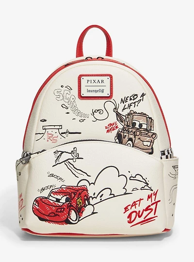 Loungefly Disney Pixar Cars Lightning McQueen & Mater Doodles Mini Backpack - BoxLunch Exclusive