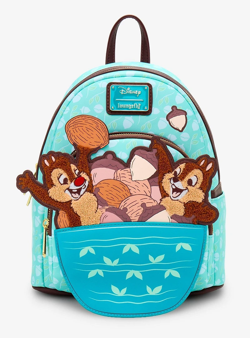 Loungefly Disney Chip & Dale Acorn Pile Chenille Mini Backpack - BoxLunch Exclusive