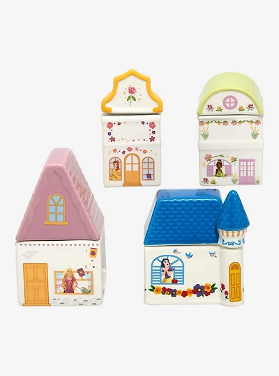 Disney Princesses Belle, Tiana, Rapunzel & Snow White Village Spice Jar Set - BoxLunch Exclusive