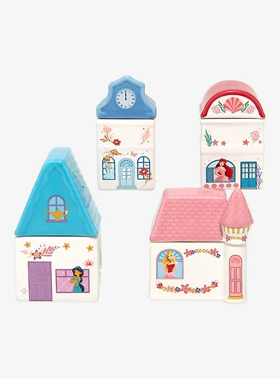 Disney Princesses Jasmine, Cinderella, Ariel, & Aurora Village Spice Jar Set - BoxLunch Exclusive
