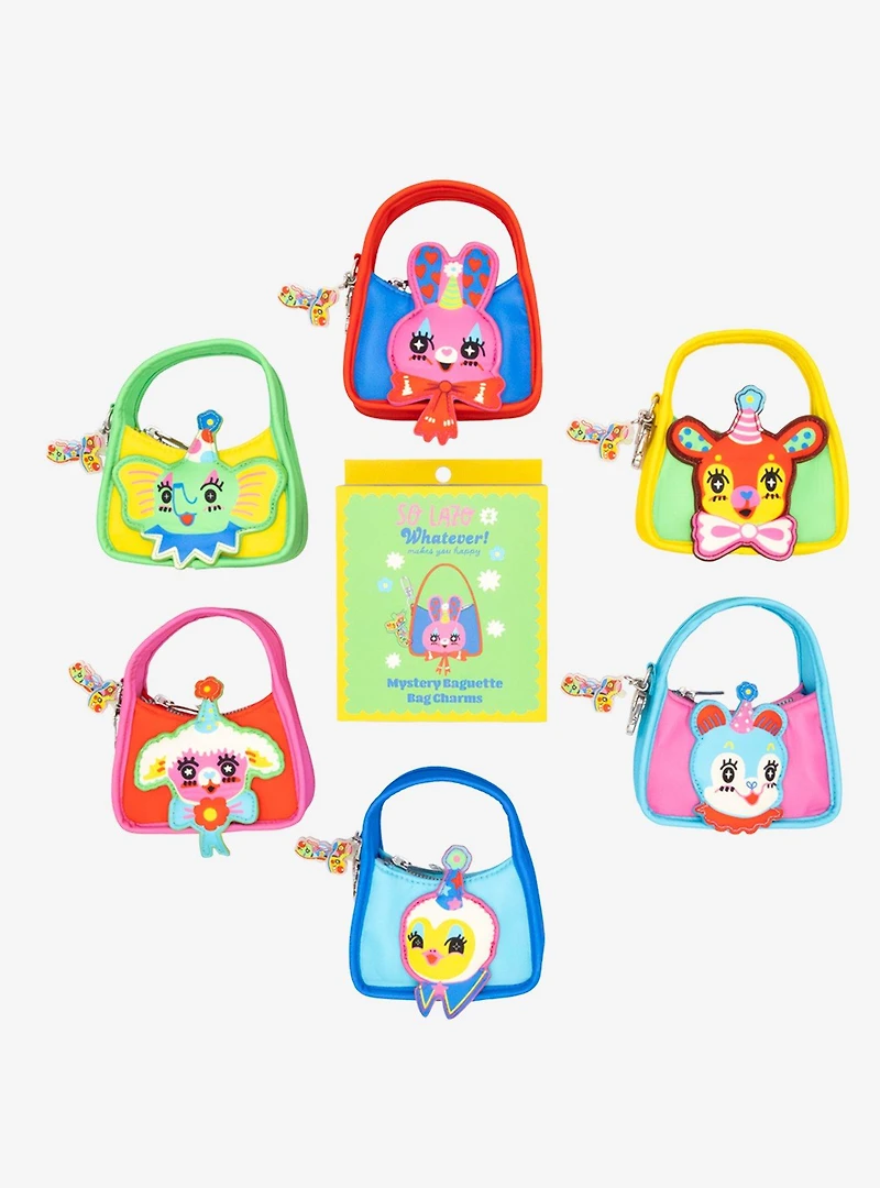Whatever! Makes You Happy x So Lazo Party Animals Blind Box Mini Baguette Bag Charm
