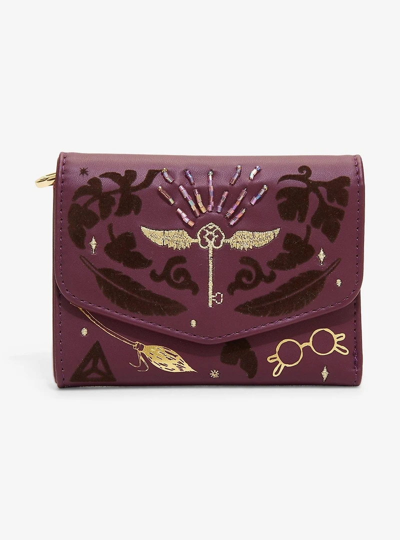 Harry Potter Flocked Icons Beaded Wallet - BoxLunch Exclusive
