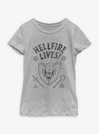 Stranger Things Hellfire Lives Marker Youth Girls T-Shirt