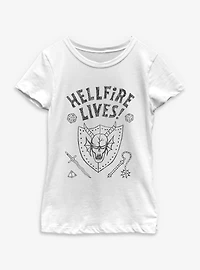 Stranger Things Hellfire Lives Marker Youth Girls T-Shirt