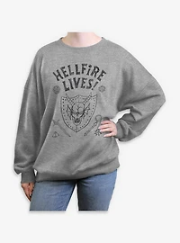 Stranger Things Hellfire Lives Marker Womens Oversized Sweatshirt