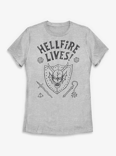 Stranger Things Hellfire Lives Marker Womens T-Shirt