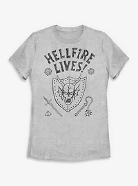 Stranger Things Hellfire Lives Marker Womens T-Shirt