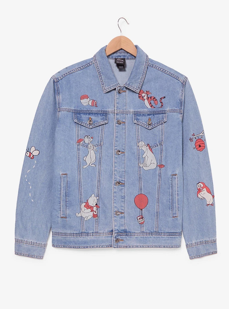 Disney Winnie the Pooh Tonal Characters Allover Print Women's Denim Jacket - BoxLunch Exclusive