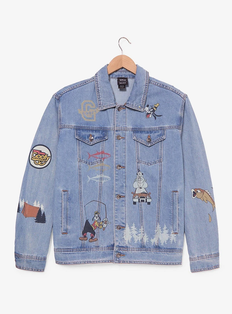 Disney Goofy Gone Fishing Allover Print Women's Denim Jacket - BoxLunch Exclusive