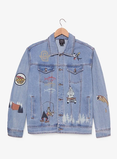 Disney Goofy Gone Fishing Allover Print Women's Denim Jacket - BoxLunch Exclusive