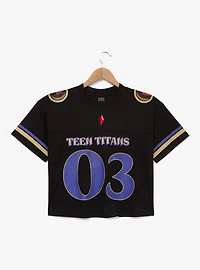 DC Comics Teen Titans Raven Women's Cropped Football Jersey - BoxLunch Exclusive