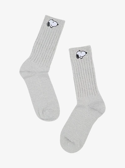 Peanuts Snoopy Embroidered Slouchy Crew Socks