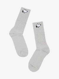 Peanuts Snoopy Embroidered Slouchy Crew Socks