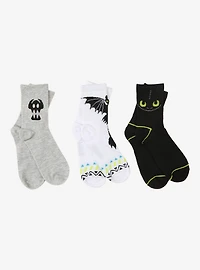 DreamWorks How To Train Your Dragon Toothless Quarter Crew Sock Set