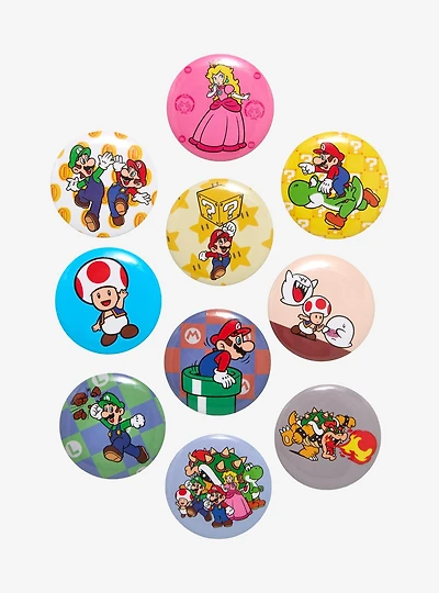 Nintendo Super Mario Button Pin Set