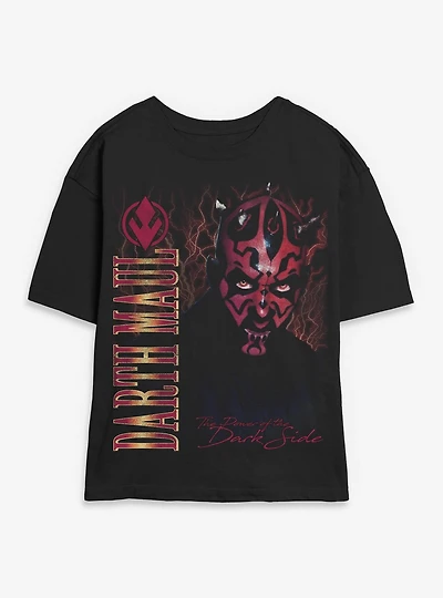 Star Wars Darth Maul Lightning Womens Skimmer T-Shirt