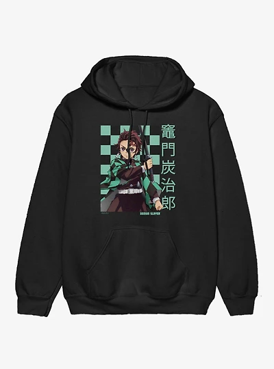 Demon Slayer Checkered Tanjiro Portrait Hoodie