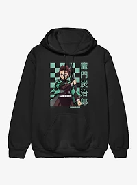 Demon Slayer Checkered Tanjiro Portrait Hoodie