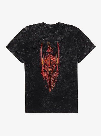 The Lord Of Rings Sauron Flames Mineral Wash T-Shirt