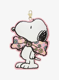 Whatever! Makes You Happy x Peanuts Floral Bow Snoopy Stand Keychain