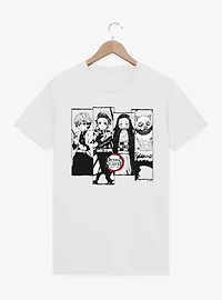 Demon Slayer Black And White Panels T-Shirt