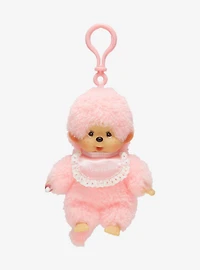 Monchhichi Pink Plush Bag Clip