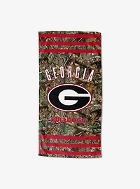 NCAA Georgia Realtree Stripes Beach Towel