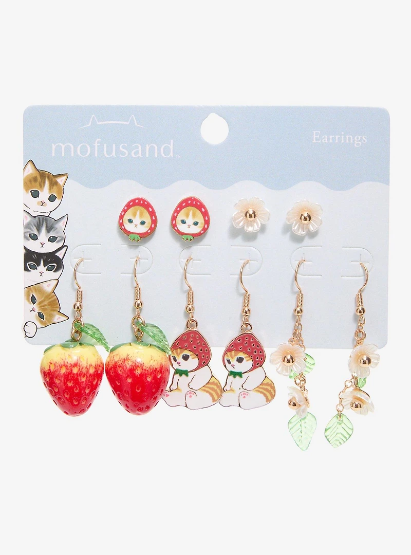 Mofusand Strawberry Cat Earring Set - BoxLunch Exclusive