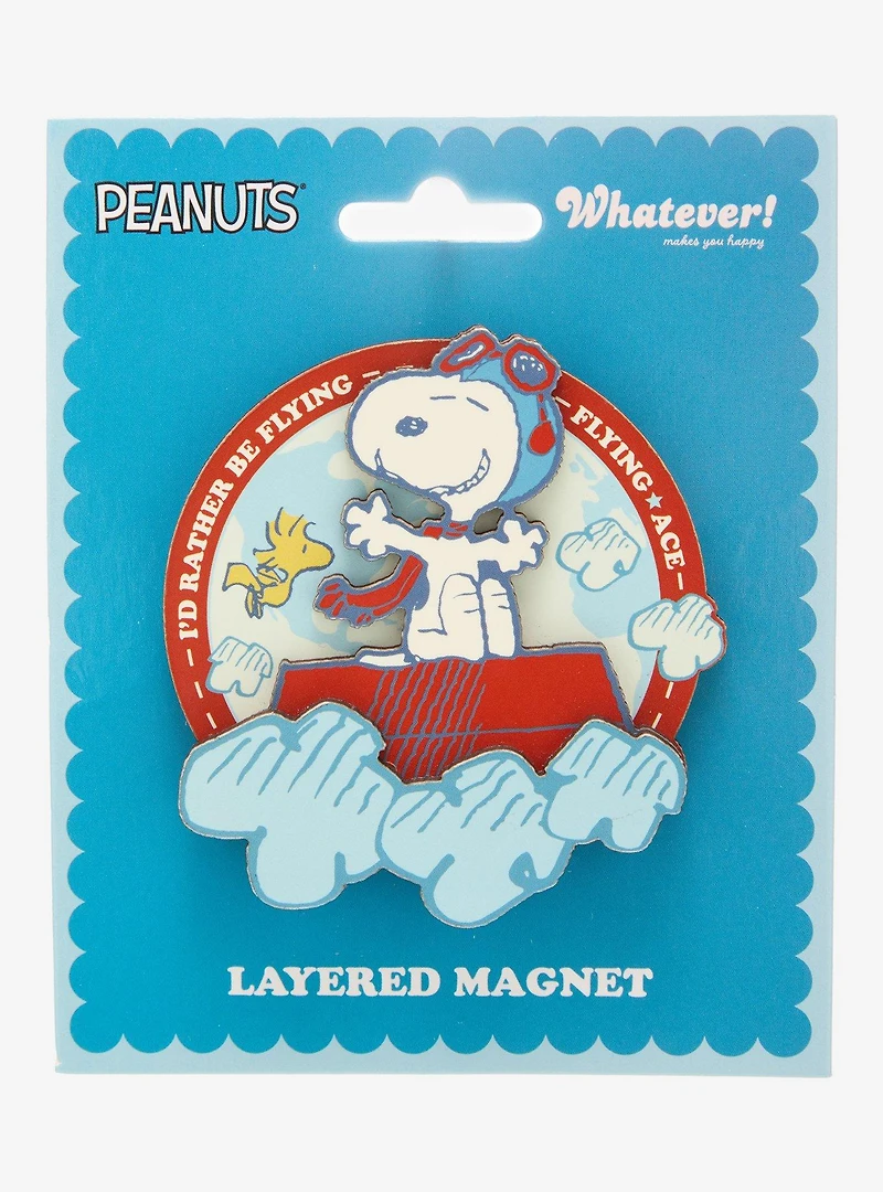 Whatever! Makes You Happy Peanuts Flying Ace Layered Magnet