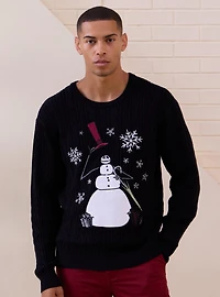 Disney The Nightmare Before Christmas Snowman Jack Skellington Holiday Sweater - BoxLunch Exclusive