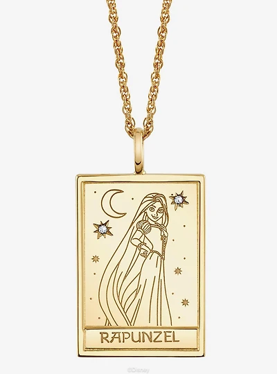 Disney x RockLove Tangled Rapunzel Tablet Gold Plated Necklace