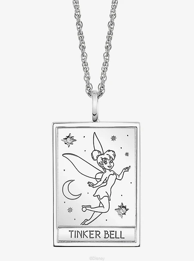 Disney x RockLove Peter Pan Tinker Bell Tablet Sterling Silver Necklace